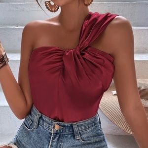 Red Silk Top